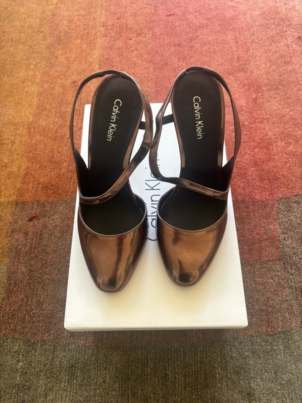 New - Calvin Klein Metallic Copper Marilynn Heels - Sz 5